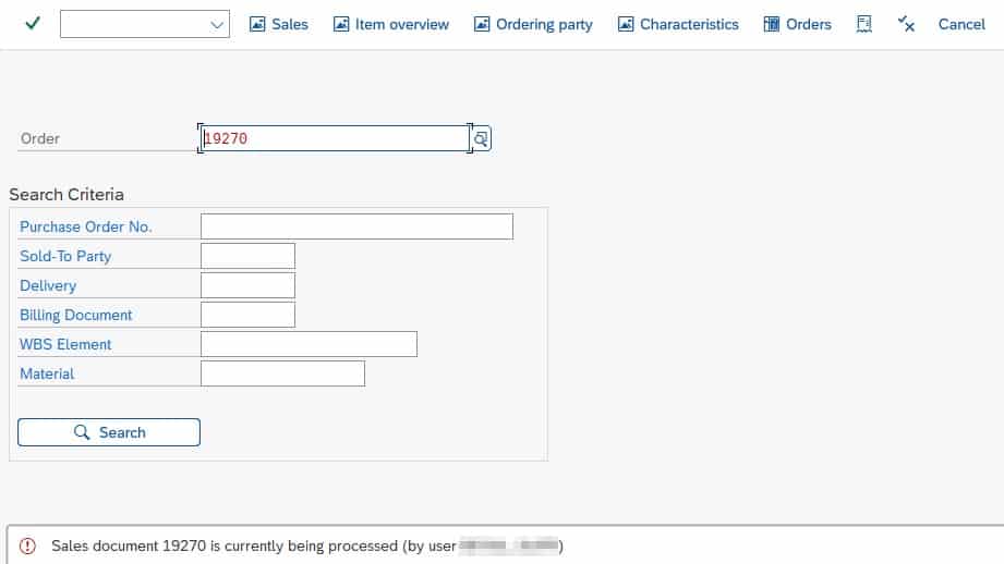 Locked sales order in SAP Locked sales order in SAP