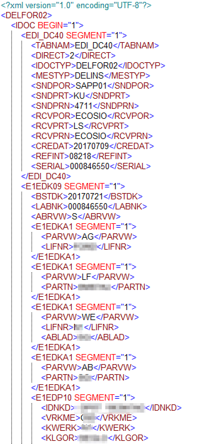 IDoc XML-file IDoc XML-file